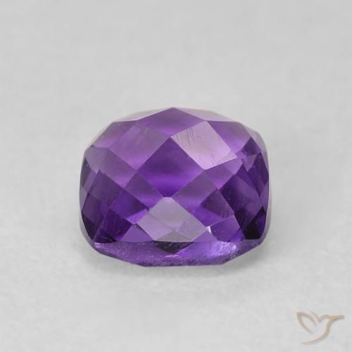 Ametista violeta natural 0,62ct, almofada cortada, VVS-VS