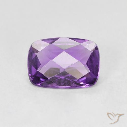 Ametista Violeta Púrpura Médio Natural 0.74ct, Almofada cortada, VVS