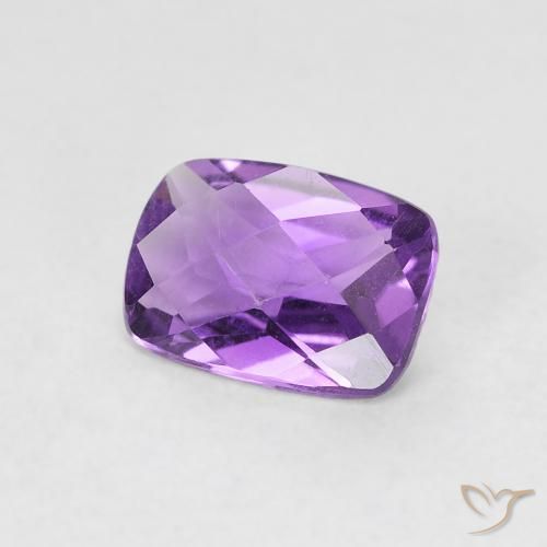 Ametista Violeta Púrpura Médio Natural 0.74ct, Almofada cortada, VVS