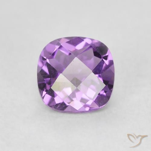 Ametista Violeta Vívido Natural 0.55ct, Almofada cortada, VVS