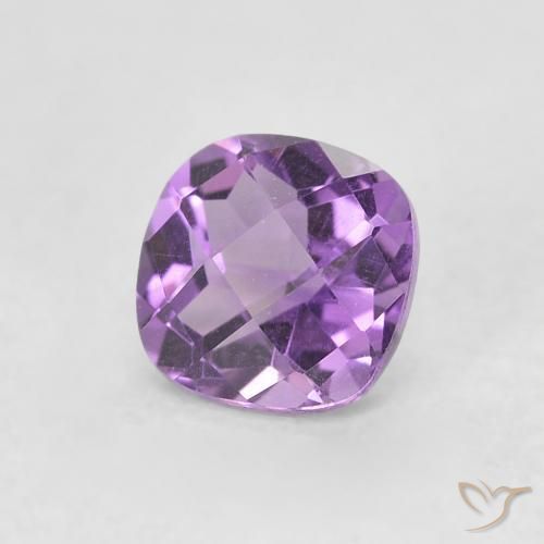 Ametista Violeta Vívido Natural 0.55ct, Almofada cortada, VVS