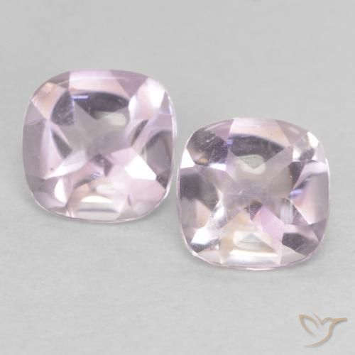1.06ctw Natural Branco-rosa arroxeado Ametista, Almofada, Transparente