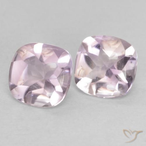 Pedras preciosas de Ametista Branco-rosa arroxeado natural de 1.06 ct, Almofada, Transparente