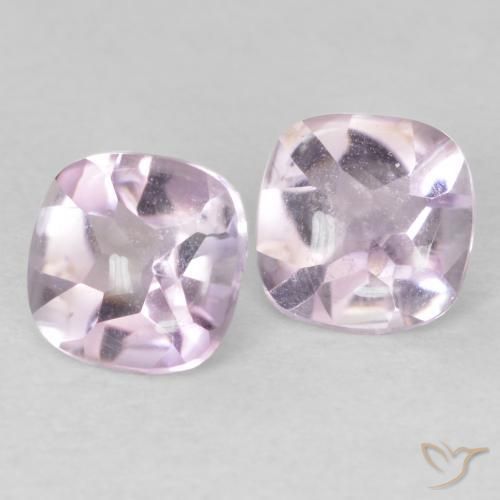 Pedras preciosas de Ametista Branco-rosa arroxeado natural de 1.08 ct, Almofada, Transparente