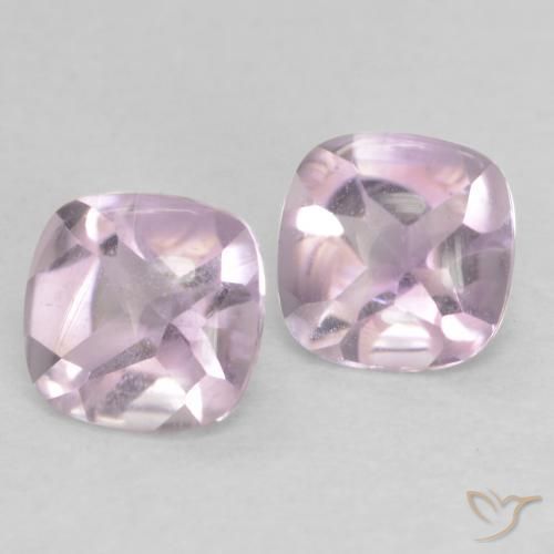 Pedras preciosas de Ametista Branco-rosa arroxeado natural de 1.05 ct, Almofada, Transparente