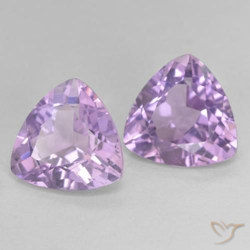 Pedras preciosas de Ametista Violeta rosa médio natural de 5.66 ct, Trilhão, VVS-VS