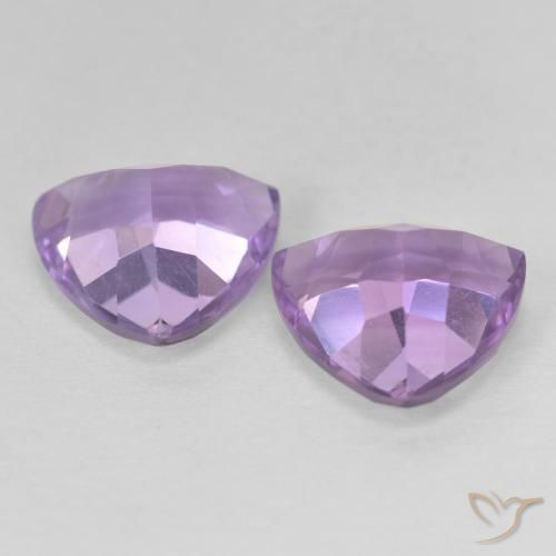 Pedras preciosas de Ametista Violeta rosa médio natural de 5.66 ct, Trilhão, VVS-VS