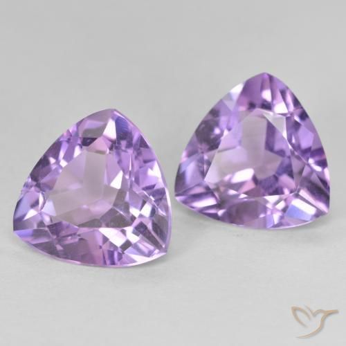 Pedras preciosas de Ametista Violeta rosa médio natural de 5.42 ct, Trilhão, VVS-VS