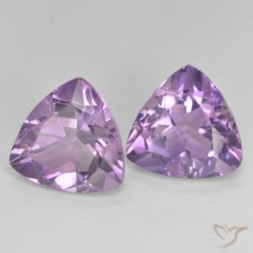 Pedras preciosas de Ametista Violeta rosa médio natural de 5.71 ct, Trilhão, VVS-VS