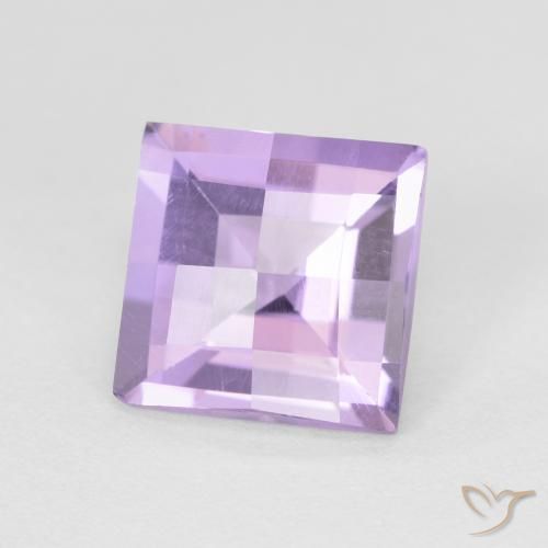 Ametista Violeta rosado claro Natural 1.38ct, Quadrado, VVS-VS