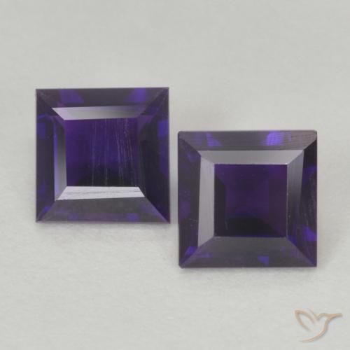 0.86ctw Natural Violeta escuro Ametista, Quadrado, VS