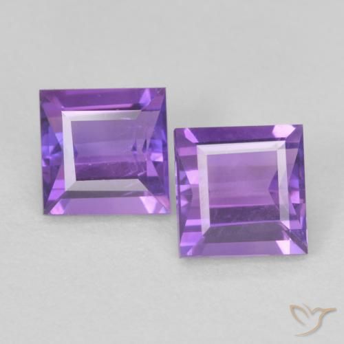0.85ctw Natural Violeta Intenso Ametista, Quadrado, VS