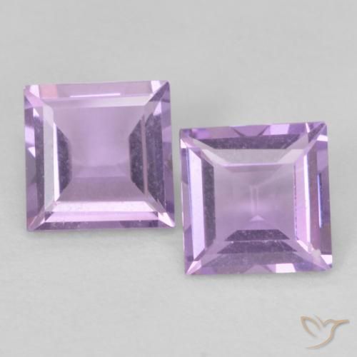 0.94ctw Natural Violeta rosado claro Ametista, Quadrado, VVS