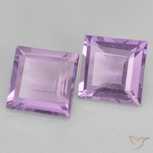 Pedras preciosas de Ametista Violeta rosado claro natural de 0.94 ct, Quadrado, VVS