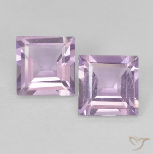 1.05ctw Natural Violeta rosado claro Ametista, Quadrado, VS