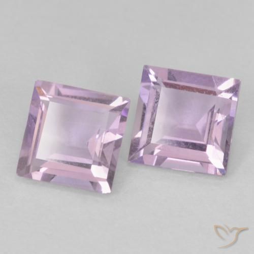 Pedras preciosas de Ametista Violeta rosado claro natural de 1.05 ct, Quadrado, VS