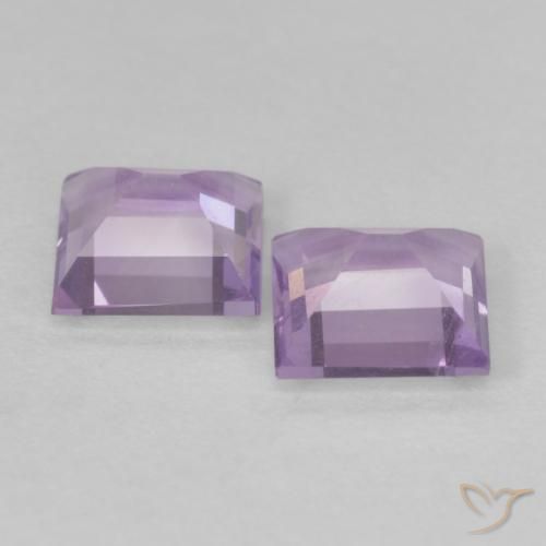 Pedras preciosas de Ametista Violeta rosado claro natural de 1.05 ct, Quadrado, VS