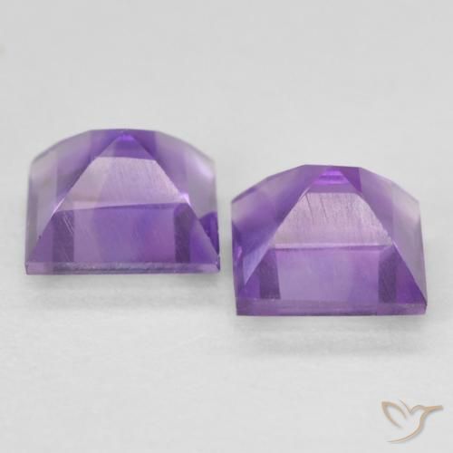 Pedras preciosas de Ametista Violeta Intenso natural de 0.94 ct, Quadrado, VS