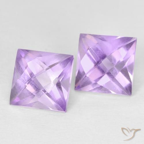 Pedras preciosas de Ametista Violeta médio natural de 2.49 ct, Quadrado, VVS-VS