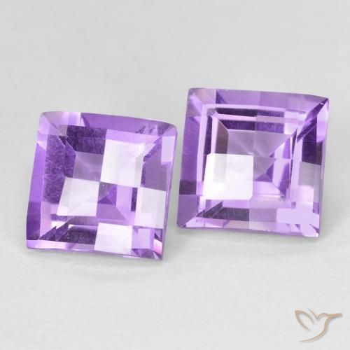 Pedras preciosas de Ametista Violeta médio natural de 3.56 ct, Quadrado, VVS-VS