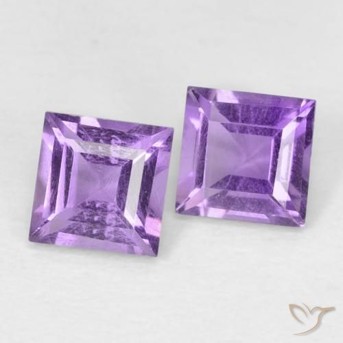 Pedras preciosas de Ametista Medium Dark-Violet natural de 0.87 ct, Quadrado, VVS-VS