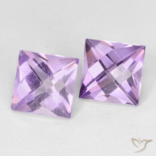 Pedras preciosas de Ametista Violeta rosado natural de 2.48 ct, Quadrado, VVS-VS