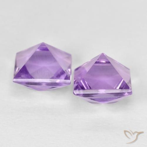 Pedras preciosas de Ametista Violeta rosado natural de 2.48 ct, Quadrado, VVS-VS