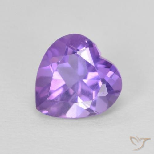 0.72ct Natural Violeta médio Ametista, Coração, VS