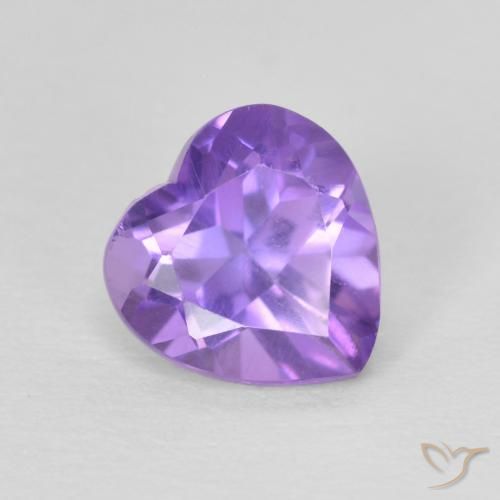 Ametista Violeta médio Natural 0.72ct, Coração, VS