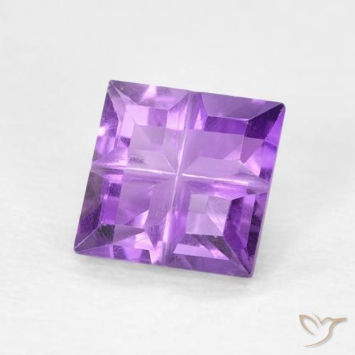 Ametista Violeta Vívido Natural 0.55ct, Quadrado, VVS-VS