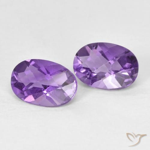 Pedras preciosas de Ametista íris violeta natural de 0.86 ct, oval, VVS