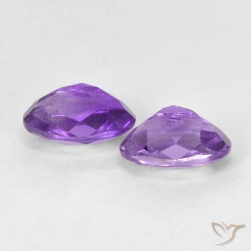 Pedras preciosas de Ametista íris violeta natural de 0.86 ct, oval, VVS