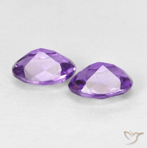 Pedras preciosas de Ametista Violeta Profundo natural de 0.92 ct, oval, VVS