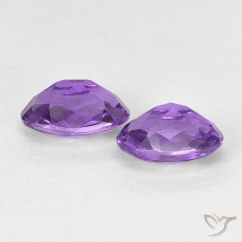 Pedras preciosas de Ametista Violeta Profundo natural de 0.88 ct, oval, Opaco