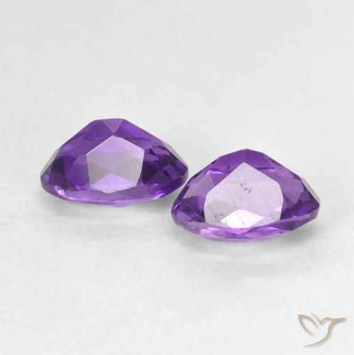 Pedras preciosas de Ametista Violeta Profundo natural de 0.91 ct, oval, VVS-VS