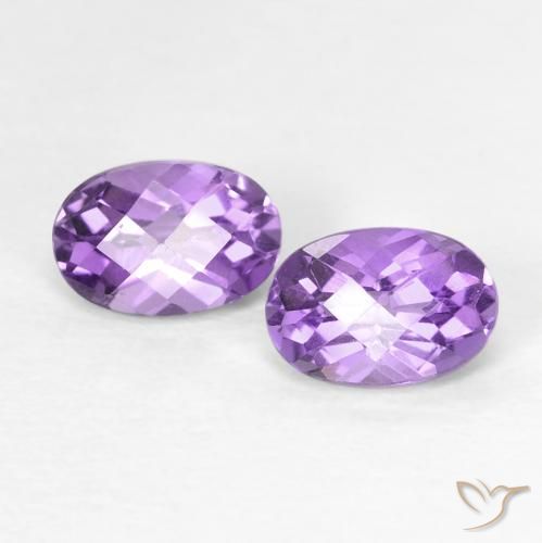 Pedras preciosas de Ametista íris violeta natural de 0.91 ct, oval, VVS-VS
