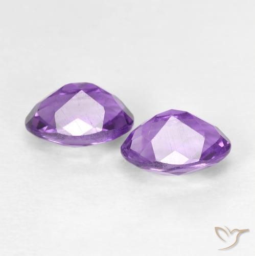 Pedras preciosas de Ametista íris violeta natural de 0.91 ct, oval, VVS-VS