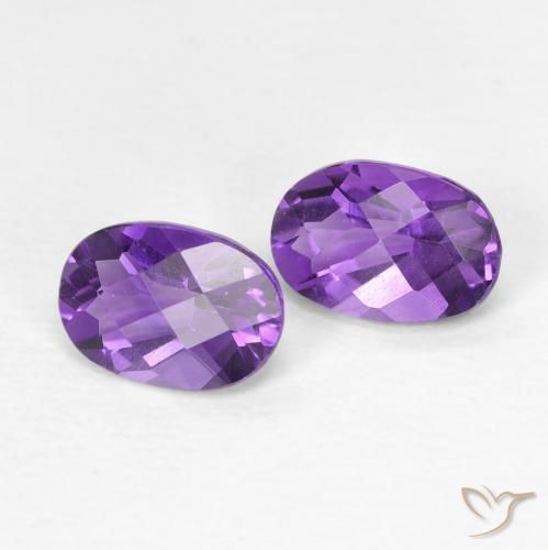 Pedras preciosas de Ametista Violeta Profundo natural de 0.82 ct, oval, VVS-VS