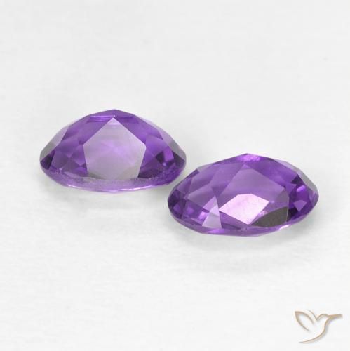 Pedras preciosas de Ametista Violeta Profundo natural de 0.82 ct, oval, VVS-VS