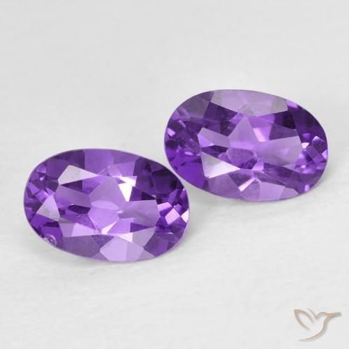 Pedras preciosas de Ametista Medium Light-Violet natural de 0.86 ct, oval, VVS-VS