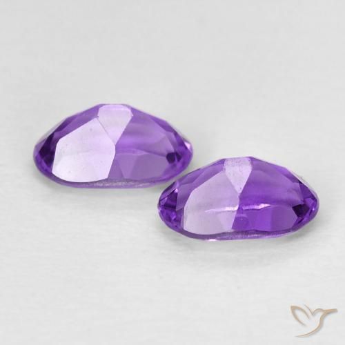 Pedras preciosas de Ametista Medium Light-Violet natural de 0.86 ct, oval, VVS-VS
