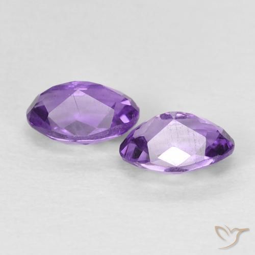 Pedras preciosas de Ametista Violeta Intenso natural de 0.92 ct, oval, VS