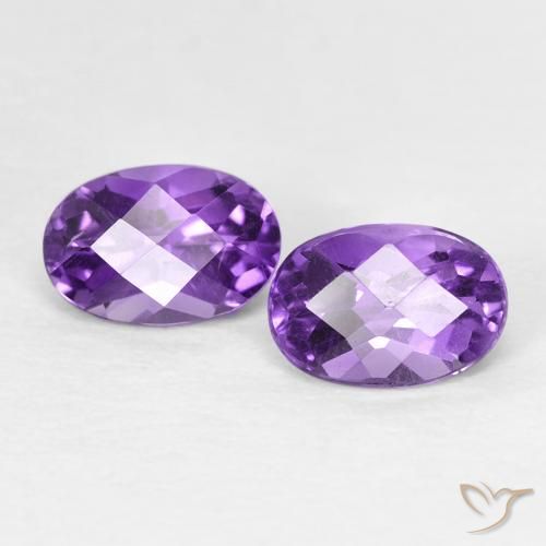 Pedras preciosas de Ametista Violeta Intenso natural de 0.95 ct, oval, VVS-VS