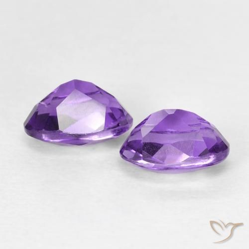 Pedras preciosas de Ametista Violeta Intenso natural de 0.95 ct, oval, VVS-VS