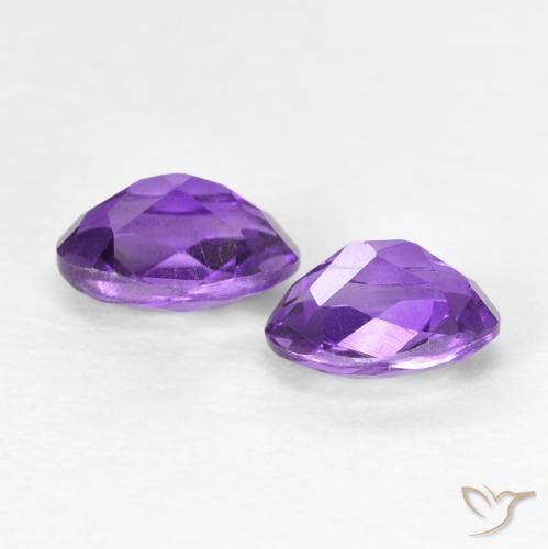 Pedras preciosas de Ametista Violeta Profundo natural de 0.96 ct, oval, VVS-VS