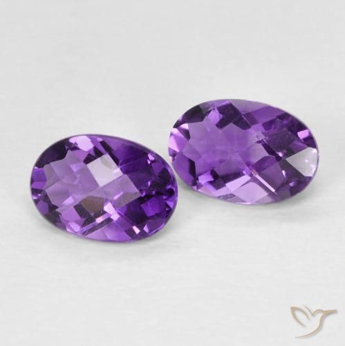 Pedras preciosas de Ametista Violeta Intenso natural de 0.90 ct, oval, VVS