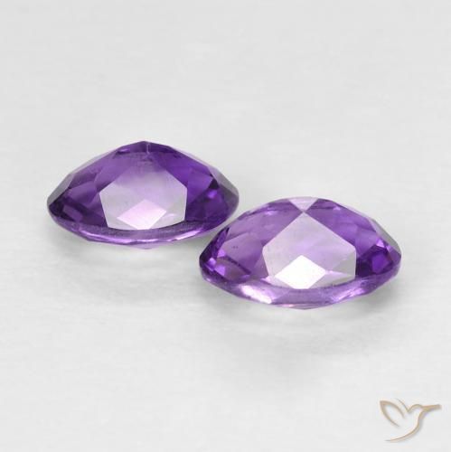 Pedras preciosas de Ametista Violeta Intenso natural de 0.90 ct, oval, VVS