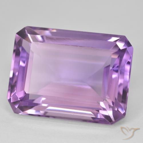 Ametista Medium Light Purplish-Violet Natural 23.96ct, Corte Octógono / Esmeralda, VVS