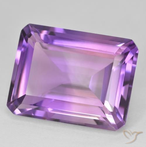 Ametista Medium Light Purplish-Violet Natural 21.90ct, Corte Octógono / Esmeralda, VVS