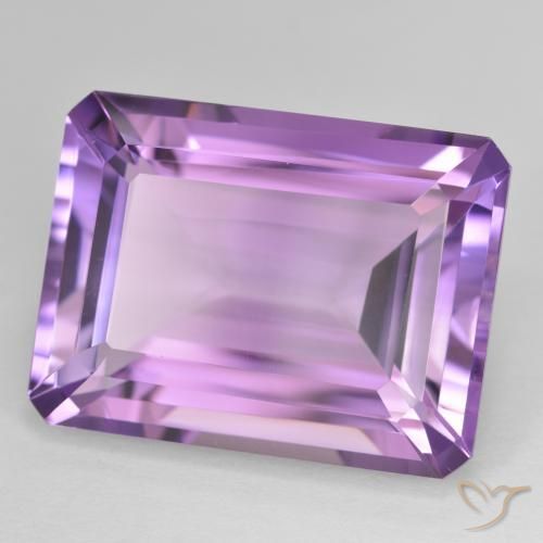 Ametista Medium Light Purplish-Violet Natural 21.40ct, Corte Octógono / Esmeralda, VVS